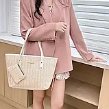 Жіноча велика сумка із плетеної соломи, розмір 28/24 см, фото 2
