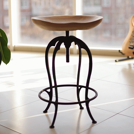 Напівбарний стілець Loft  кухонний для барної стійки з твердим сидінням на металевій основі барні стільці для кухні 650 мм, фото 1