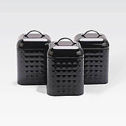 Набір металевих ємностей Maestro MR-1676-3S-BLACK для чаю кави та цукру Комплект з трьох баночок 900мл