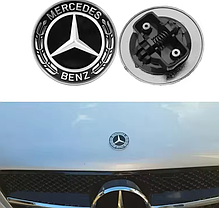 Емблема Mercedes Benz (Мерседес) 57 мм NEW Чорна, фото 3