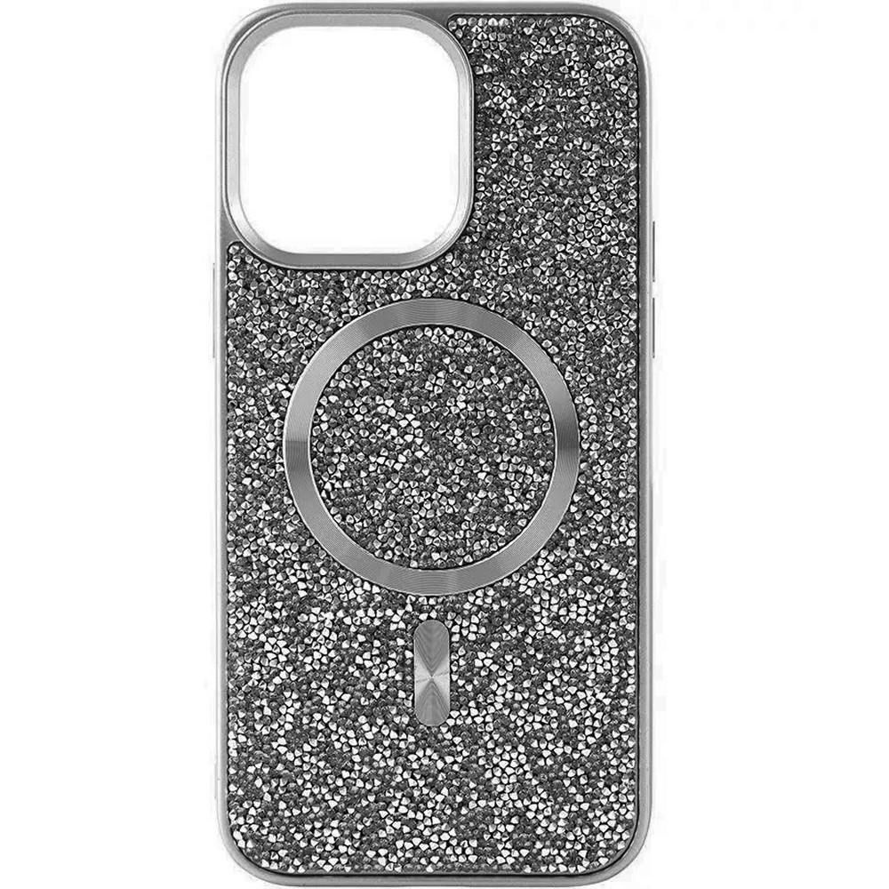 Чохол накладка Swarovski Case with MagSafe для Apple iPhone 16 Pro Titanium Grey (Срібний), фото 1