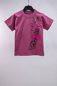 Футболка дитяча для дівчинки з принтом Жирафа кулір