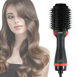 Фен-щітка для волосся 1000 Вт, VGR V416 / Електричний гребінець для укладання / Фен стайлер