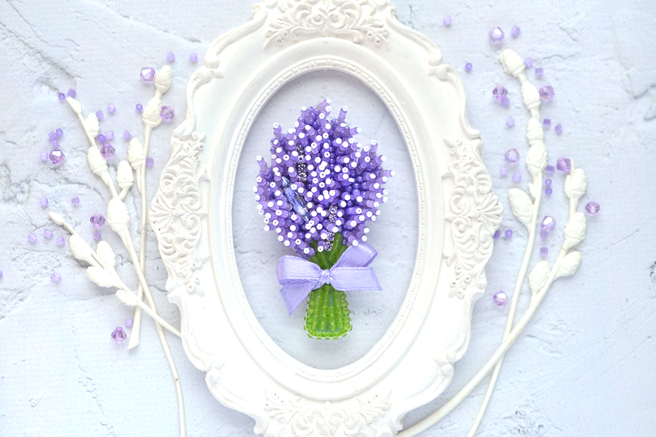 Набір для вишивання бісером прикраси "Лаванда" Б-042, фото 1