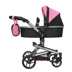 Коляска для ляльки 2в1 Carrello Fortuna 9695 PINK Рожева