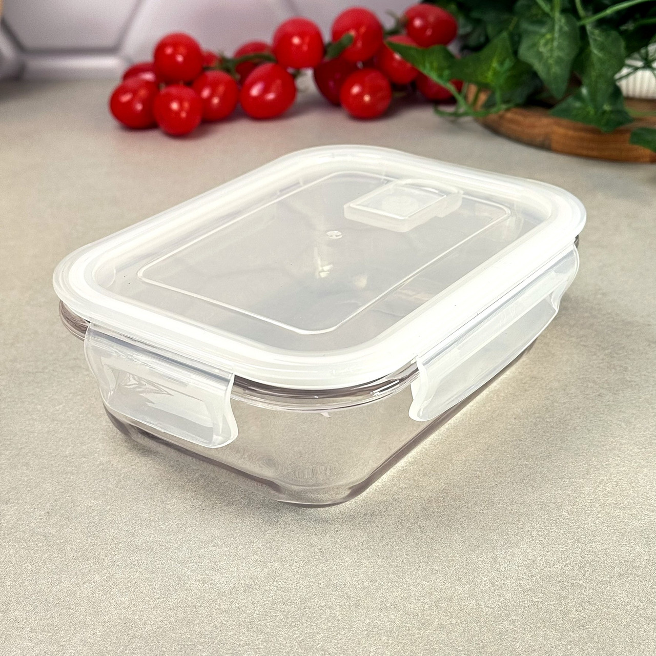 Судочок для зберігання прямокутний з кришкою 350 мл