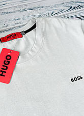 Футболка чоловіча Hugo Boss Батал сіра спортивна футболка Бос великі розміри Туреччина, фото 5