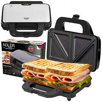 Сендвічниця Adler AD 3043 — 1300 Вт, XXL плити 28,5×15,2 см, антипригарне покриття