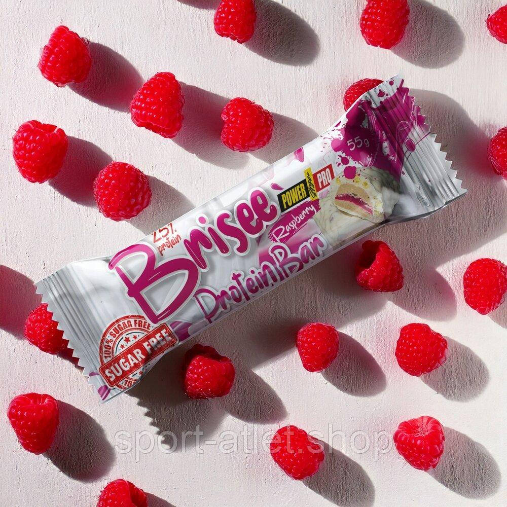 Батончик Power Pro Brisee Protein Bar 25% Sugar Free, 55 грам - Малина, фото 1