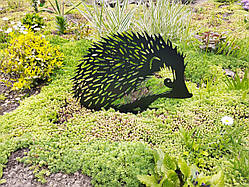 Фигура из металла Їжак для сада – декоративное садовое украшение, садовый декор из стали.