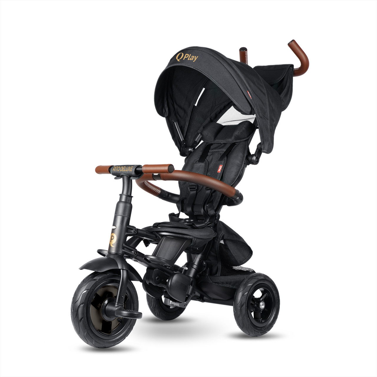 Триколісний велосипед складний Qplay Rito Deluxe, Black