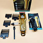 Акумуляторна машинка для стрижки волосся + 4 насадки, USB, VGR V-678 / Професійна машинка-триммер для волосся, фото 8