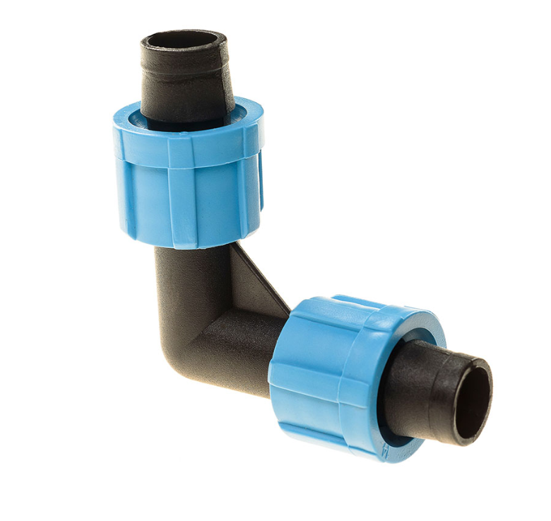 Коліно затискне для стрічки крапельного поливу, фото 1