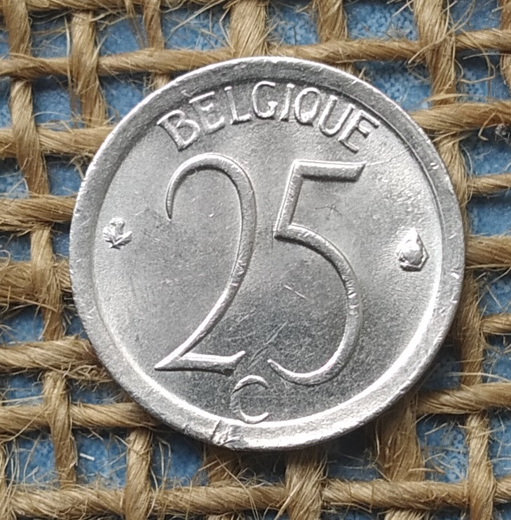 25 сантимiв 1968 року. Бельгiя