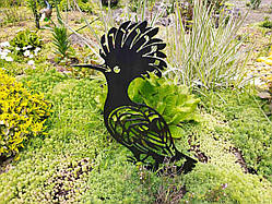 Фігура з металу Птах Удод для саду – декоративна садова прикраса, садовий декор із сталі