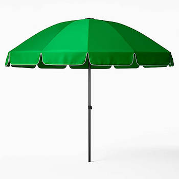 Парасолька пляжна з вітровим клапаном 3м (16 спиць) Зелений / Велика парасоля торгівельна / Парасоля садова