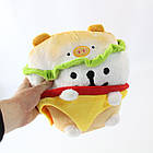 М'яка іграшка Песик-бургер 35см / Бургер іграшка / Іграшка подушка / Подушка песик / Подушка обіймашка, фото 3