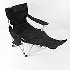 Кемпінгове складне крісло з підніжкою (163×88×54см) / Крісло ліжко / Туристичне крісло шезлонг, фото 3