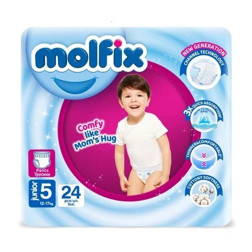 Підгузки-трусики Molfix Pants 5 Junior (12 - 17 кг) 24 шт, фото 1