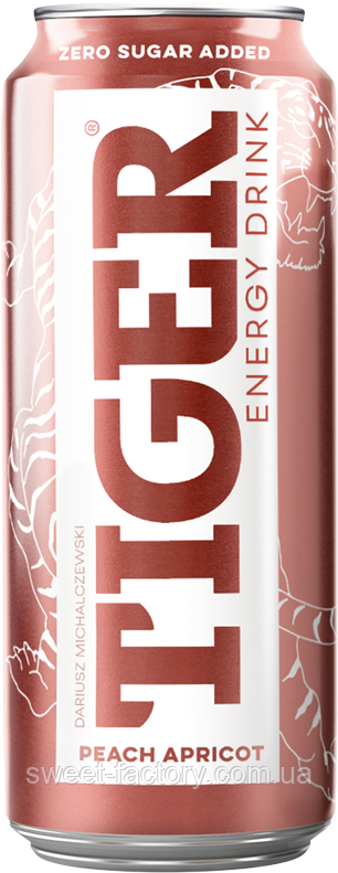 Енергетик Tiger Energy Drink Peach Apricot Zero Sugar 500ml, фото 1