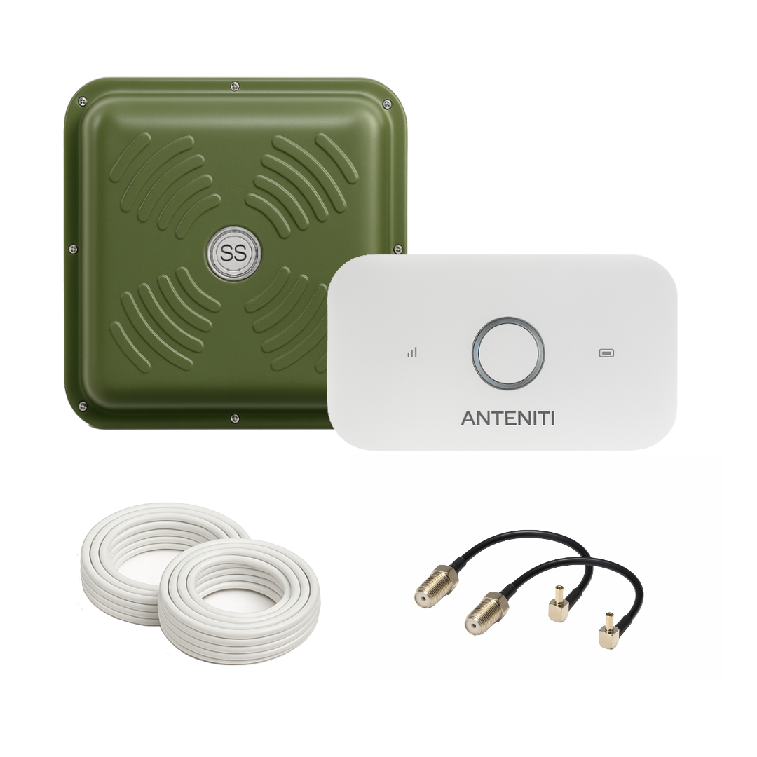 Антенний 4G wifi комплект роутер ANTENITI E5573 + панельна антена ENERGY MIMO 2x15 дБ 1700-2700 МГц