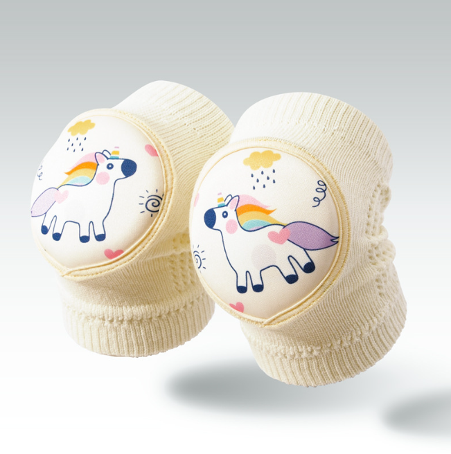 Дитячі трикотажні наколінники «Єдиноріжка» бежевого кольору (70081), фото 1