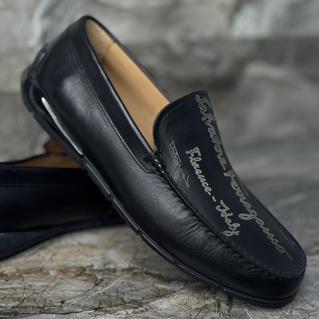 Чоловічі мокасини шкіряні Ferragamo (Феррагамо)