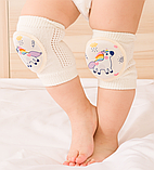 Дитячі трикотажні наколінники «Єдиноріжка» бежевого кольору (70081), фото 6