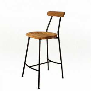 Барний стілець зі спинкою Vabi дерев `яний в стилі лофт барні стільці високі стільчики для барної стійки кухні кафе 650 мм