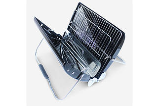 Гриль портативний вугільний I-GRILL Складаний барбекю для подорожей, дачі, пікніка з решіткою Чорний, фото 3