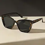 Жіночі сонцезахисні окуляри в стилі "Котяче Око", т. коричневий, фото 3