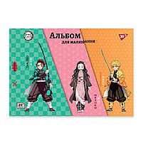 Альбом для малювання А4 20 арк скоба з перфорацією 100 г/м2 Demon Slayer Асорті дів, фото 4
