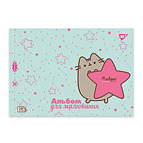 Альбом для малювання А4 28 л скоба з перфорацією 100 г/м2 Pusheen Асорті дів, фото 4