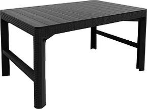 Стіл для саду пластиковий Keter Lyon rattan table, графіт, фото 2