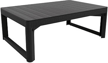 Стіл для саду пластиковий Keter Lyon rattan table, графіт, фото 4