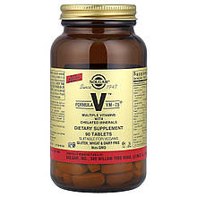 Мультивітаміни та хелатні мінерали, Formula V, VM-75, Solgar, 90 таблеток