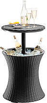 Стіл-бар пластиковий Keter Cool Bar Rattan, сірий, фото 3