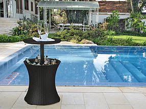 Стіл-бар пластиковий Keter Cool Bar Rattan, сірий, фото 5