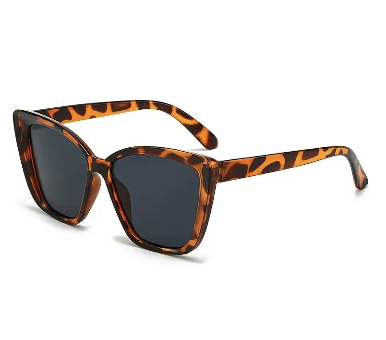 Жіночі сонцезахисні окуляри в стилі "Котяче Око", темно-коричневі, фото 1