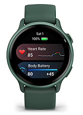 Смарт-годинник Garmin Vivoactive 6 Metallic Jasper Green with Jasper Green Band, фото 3
