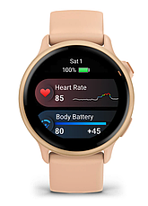 Смарт-годинник Garmin Vivoactive 6 Metallic Pink Dawn with Pink Dawn Band, фото 4