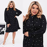 Весняне батальне плаття з довгим рукавом і воланом внизу (р.48-58). Арт-2705/5, фото 2