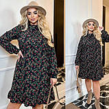 Весняне батальне плаття з довгим рукавом і воланом внизу (р.48-58). Арт-2705/5, фото 3