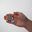 Срібна цепочка чоловіча і кулон Козак Характерник. Підвіс кожак із гербом і ланцюг на шию. Срібло 925 60 см, фото 3