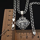 Срібна цепочка чоловіча і кулон Козак Характерник. Підвіс кожак із гербом і ланцюг на шию. Срібло 925 60 см, фото 5