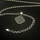 Срібна цепочка чоловіча і кулон Козак Характерник. Підвіс кожак із гербом і ланцюг на шию. Срібло 925 60 см, фото 6