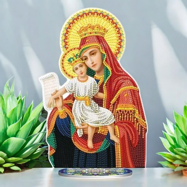 Алмазна мозаїка образ Діви Марії 28 х 22 см, картина стразами за номерами, фото 1