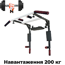 Настінний турнік бруси прес на стіну для підтягувань із широким хватом HardCore GYM Iron 4 в 1 чорний