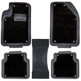 Автомобільні килимки в салон універсальні зима/літо "Black" - 5шт - "Elegant" 215016 - на заклепках