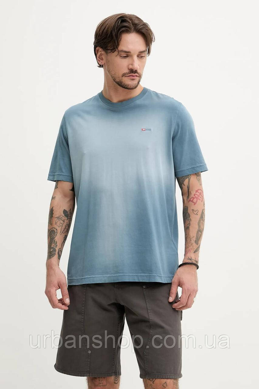 Urbanshop com ua Бавовняна футболка Diesel T-ADJUST-R15 T-SHIRT чоловіча колір сірий візерунок A16621.0PKAL